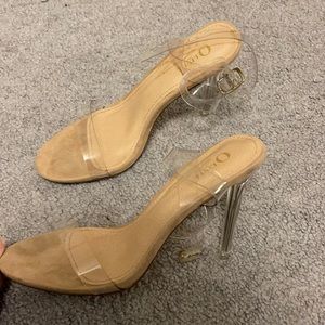Clear Strapped High Heels, Ankle Straps